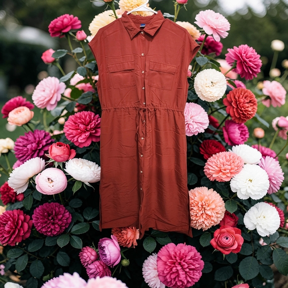 Old Navy Dresses & Skirts - $4 FIRM 🌟FINAL MARK DOWN🌟 Old Navy Rust-Red/Orange Shirt Dress